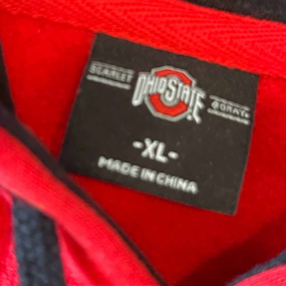 Women’s Ohio State Buckeyes Scarlet & Gray Hoodie Black Sequins Size XL - Picture 4 of 5